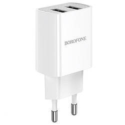 Мережевий Зарядний Пристрій Borofone BA53A (2USB/2.1A) Білий