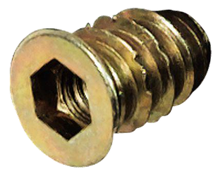 Гайка меблева врізна цинк жовтий INB