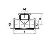 KOER KF.T080608F.WN — 3/4''х1/2"х3/4" Трійник редукційний ВВВ — БЕЗ НІКЕЛЯ (100 шт./ясть), фото 2