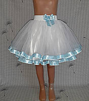 Дитяча спідничка на резинці в два шари фатину "Сніжинка", розмір 122-128