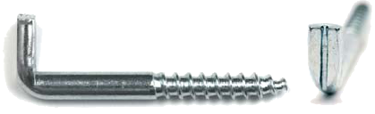 Шуруп з гаком костиль з прямим шліцем цинк, фото 1