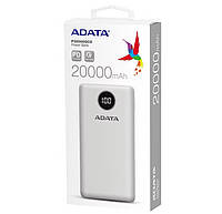 Універсальна мобільна батарея Power bank Adata P20000QCD 20000mAh PD 18W Білий