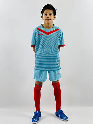 Футбольна форма дитяча (kid) Europaw 026 бірюзово-червона, фото 2