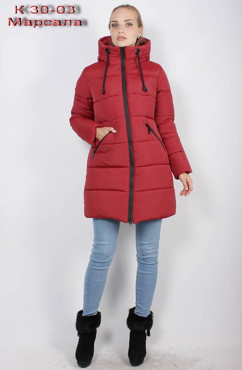 Тепла зимова жіноча куртка пуховик з капюшоном К 30-03 Чорний 48-56 рр - фото 4 - id-p1724573635