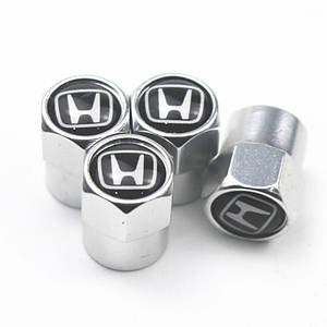Захисні металеві ковпачки на ніпель, золотник автомобільних коліс із логотипом Xonda Хонда — хром