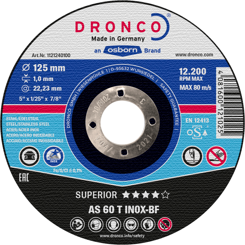 Диск по нерж.125x1.0х22.2 Dronco