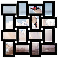 Дерев'яна мультирамка на 16 фото Класика 16, чорна