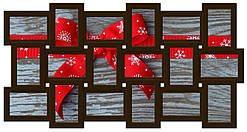 Дерев'яна мультирамка на 18 фото Історія 18, шоколад (венге)