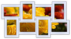 Дерев'яна мультирамка на 8 фото Історія 8, біла