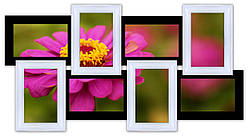 Дерев'яна мультирамка на 8 фото Історія 8, чорно-біла