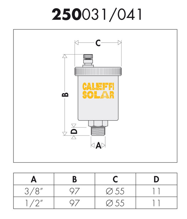 купить автоматический воздухоотводчик caleffi solar