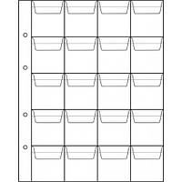 Аркуш для монет 200х250мм на 20 комірок (44х47мм)
