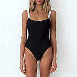 Стильний суцільний жіночий купальник з чашечками – стильний і зручний варіант для літа, фото 3