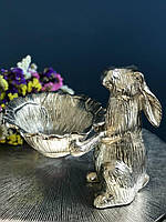 Сувенир "Донат для зайчика" из металла в серебристом цвете