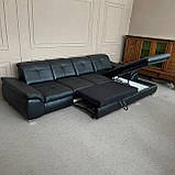 Кутовий розкладний диван в шкірі, фото 4