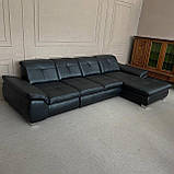 Кутовий розкладний диван в шкірі, фото 3