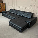 Кутовий розкладний диван в шкірі, фото 9