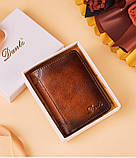 Чоловічий гаманець із натуральної шкіри. Шкіряний гаманець чоловічий портмоне зі шкіри Коричневий, фото 3