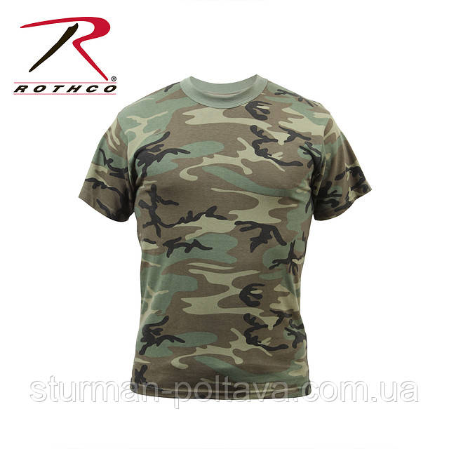 Футболка чоловіча камуфляж вудланд woodland, великий розмір ROTCHO USA 4XL