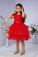 Святкова сукня для дівчинки з фатиновою спідницею в червоному кольорі