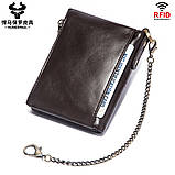 Чоловічий гаманець із натуральної шкіри. Шкіряний гаманець чоловічий портмоне зі шкіри Коричневий, фото 5