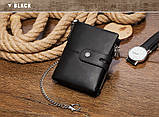 Чоловічий гаманець із натуральної шкіри. Шкіряний гаманець чоловічий портмоне зі шкіри Чорний, фото 2