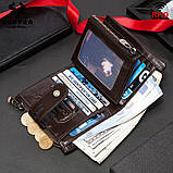 Чоловічий гаманець із натуральної шкіри. Шкіряний гаманець чоловічий портмоне зі шкіри Коричневий, фото 6