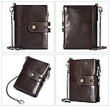 Чоловічий гаманець із натуральної шкіри. Шкіряний гаманець чоловічий портмоне зі шкіри Коричневий, фото 2