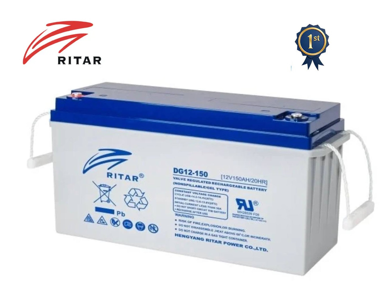 Гелевий акумулятор Ritar DG12-150 12В 150Ач з глибоким циклом /акумуляторна батарея для безперебійника ДБЖ