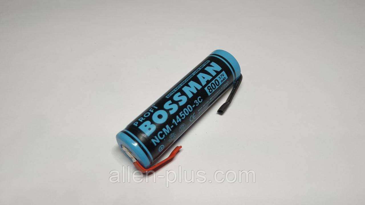 Акумулятор під паяння BOSSMAN PROFI Li-Ion 14500 3,7V 800mAh, технічний