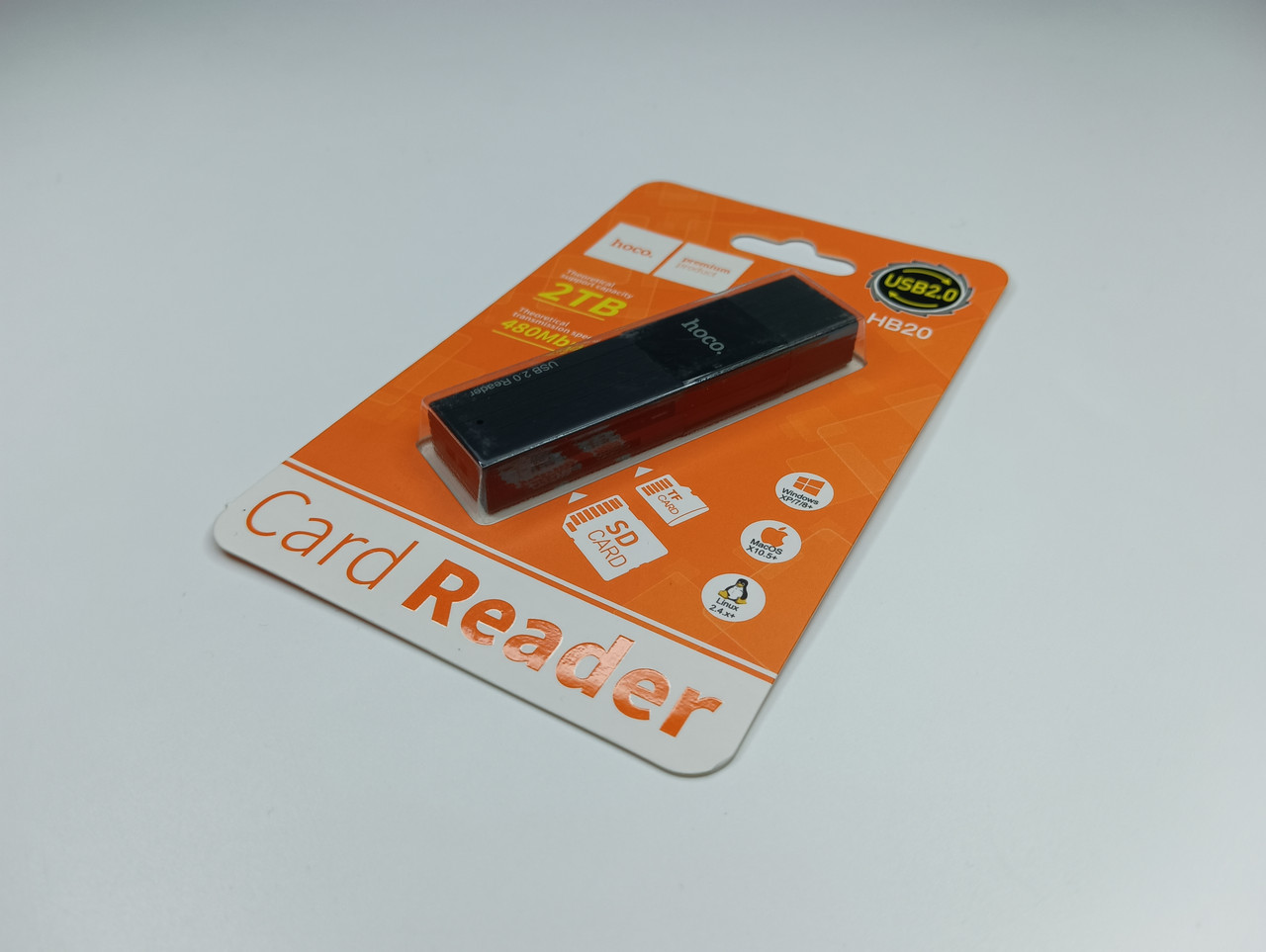 Картридер Hoco HB20 для карт памяти USB2.0 2в1 2TB 480Mbps (ID ...