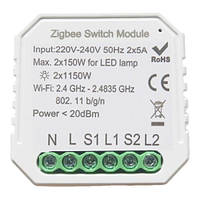 Розумний вимикач Tervix Pro Line ZigBee Switch (2 клавіші) (433121)