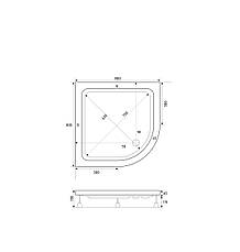 Душовий піддон 80*80*18 см акриловий напівкруглий з панеллю Violet Shower (Туреччина), фото 2