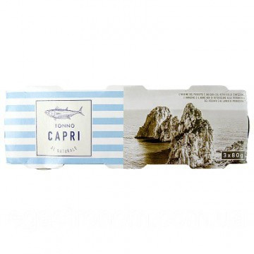 Тунець (консерва) суцільними шматочками у власному соку Tonno Capri, 80 г, Італія, ж/б