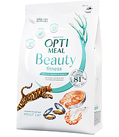 Optimeal Beauty Fitness Healthy Weight & Joints Cухие корм с морепродуктами для взрослых кошек 1.5 кг