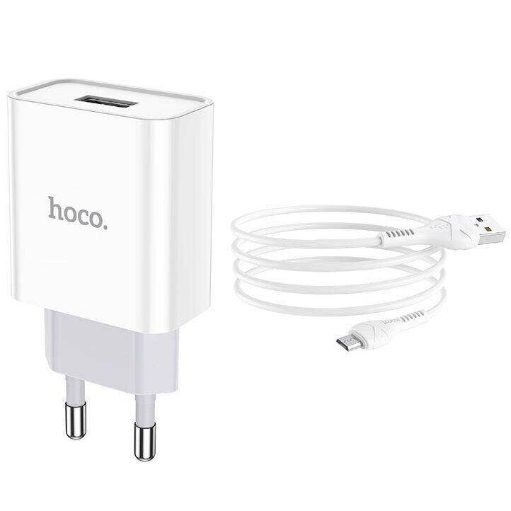 Зарядний пристрій + кабель HOCO C81A Lightning 2,1A White