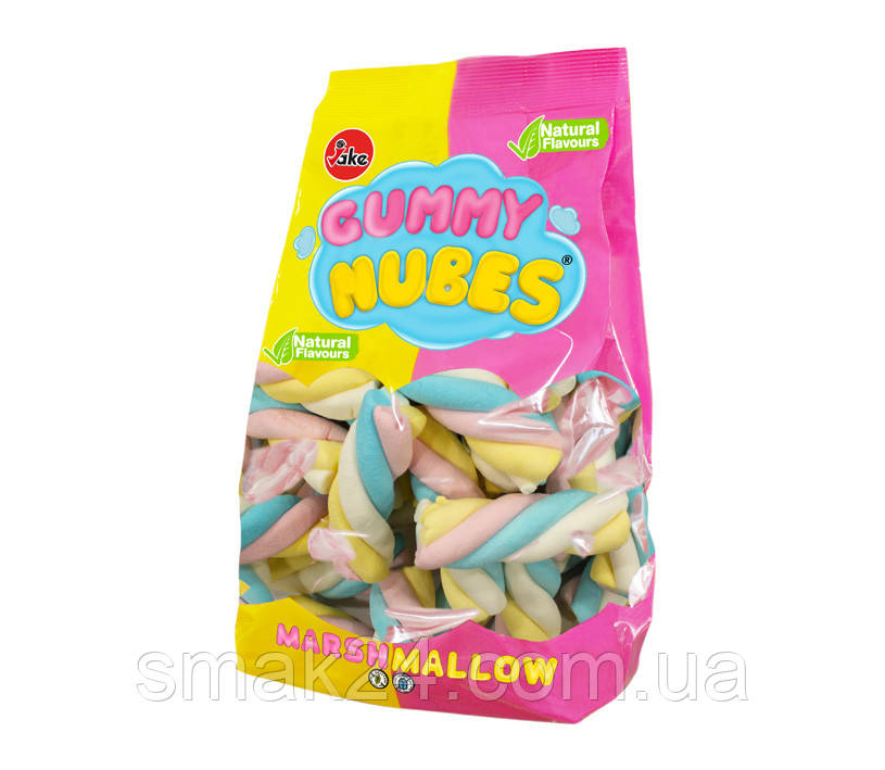 Зефір Маршмелоу "Твіст" БЕЗ ГЛЮТЕНА І ЛАКТОЗИ Gummy Nubes Marshmallow Twist 500 г Іспанія