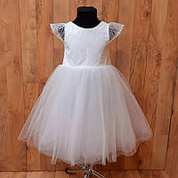 Детское нарядное платье Снежинка с блестками 92-110