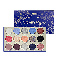 Палетка теней для век Parisa Cosmetics Winter Kisses 15 оттенков № 2 Ice Love Бежевый Серебристый Голубой