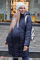 Зимове тепле пальто для вагітних ANGIE OW-47.042, синє, розмір 44