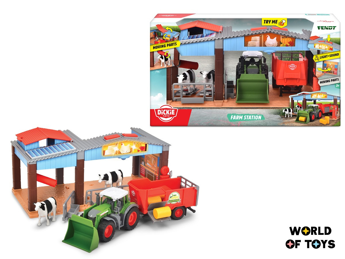 Ігровий набір Dickie Toys Ферма з трактором Фендт зі звуком та світлом (3735003)