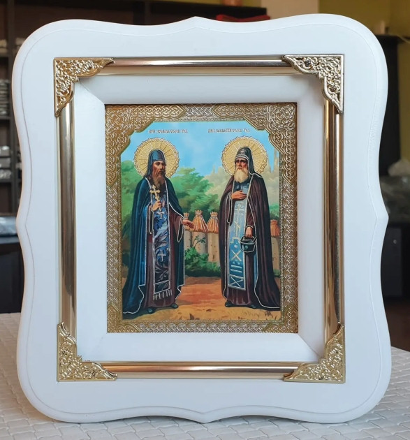 Зосима та Савватій соловецькі ікона 19х17см, фото 1