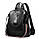 Жіночий міський рюкзак. Чорний шкіряний рюкзак молодий (76354), фото 3