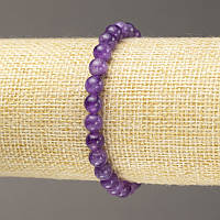 Браслет Лепідоліт (іміт.) гладка кулька d-6мм+- (стрейч) купити біжутерію гуртом