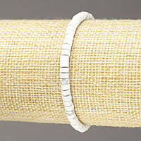 Браслет на гумці натуральний камінь Кахолонг рондель d-4х2,5 мм+-L-18см+- купити біжутерію дешево оптом в інтернеті