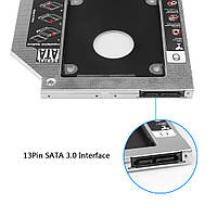 Кишеня для установки другого жорсткого диска SATA HDD в відсік DVD 9.5 мм SATA (optibay caddy) (5395), фото 4