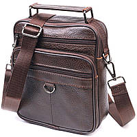 Удобная мужская сумка небольшого размера 21272 Vintage Коричневая. Натуральная кожа
