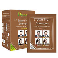 Цветной шампунь Disaar для волос каштановых волос, 10 пакетиков