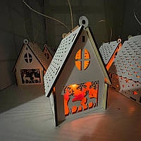 Новорічний підсвічник білий Нічник "Олени" Розмір:12*8*8 см