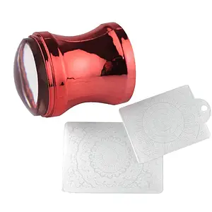 Силіконовий штамп великий + 2 пластини, Red